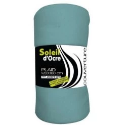 Plaid Uni 120x160 Cm POLAIRE Bleu Celadon, Par Soleil D'ocre - Bleu