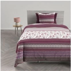 Parure Housse De Couette En Coton 57 Fils/cm2 140x200 Cm JAIPUR Blanc, Par Soleil D'Ocre - Blanc