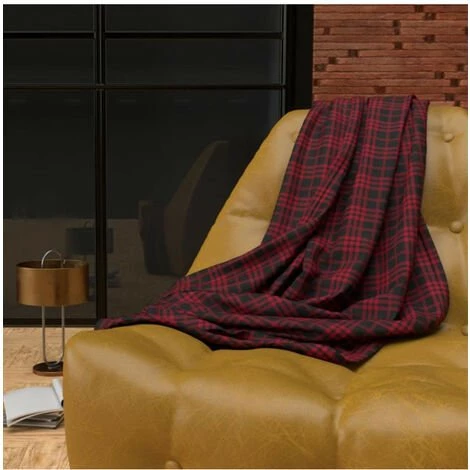Plaid Polaire Microfibre Doublé Sherpa 120X160 Cm TARTAN, Par Soleil D'ocre - Rouge 3 Plaid Polaire Microfibre Doublé Sherpa 120X160 Cm TARTAN, Par Soleil D'ocre - Rouge