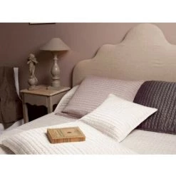 HARMONY Courte Pointe ULYSSE 150x150 Cm Beige - Ecru -Plaid et couverture Soldes 53607703 2