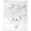 SOLEIL D'OCRE Plaid Extra Doux 130x150 Cm LEOPARD Blanc Et Gris - Gris -Plaid et couverture Soldes 53607747 1