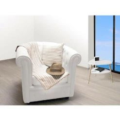 SOLEIL D'OCRE Plaid 130x150 Cm COTONADE écru - Ecru