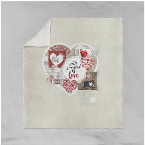 SOLEIL D'OCRE Plaid Polaire Imprimé Et Sherpa WINTER HEART 130x150 Cm - Ecru 3 SOLEIL D'OCRE Plaid Polaire Imprimé Et Sherpa WINTER HEART 130x150 Cm - Ecru