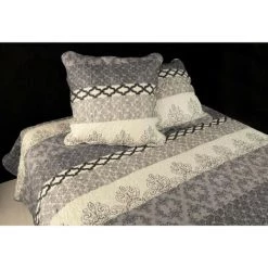 SOLEIL D'OCRE Couvre-lit Boutis Matelassé 220x240 Cm BLOIS Avec 2 Taies D'oreiller - Multicolore