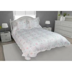 SOLEIL D'OCRE Couvre-lit Boutis Matelassé 220x240 Cm ORANGE Avec 2 Taies D'oreiller - Multicolore