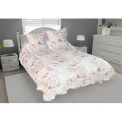 SOLEIL D'OCRE Couvre-lit Boutis Matelassé 220x240 Cm VALENCE Avec 2 Taies D'oreiller - Multicolore