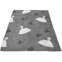 Plaid Polaire Microfibre Imprimé 110x170 Cm ANAIS Anthracite, Par Soleil D'ocre - Anthracite