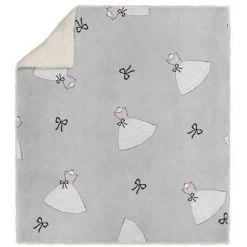 Plaid Polaire Sherpa Microfibre Imprimé 110x170 Cm ANAIS Gris, Par Soleil D'ocre - Gris