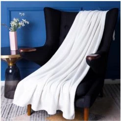 SOLEIL D'OCRE Plaid Polaire Microfibre 125X150 BELLA BLANC - Blanc