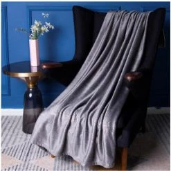 SOLEIL D'OCRE Plaid Polaire Microfibre 125X150 BELLA GRIS - Gris