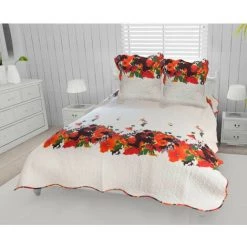 SOLEIL D'OCRE Couvre-lit Boutis Coton 240x260 Cm AMELIE Avec 2 Taies D'oreiller - Multicolore