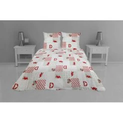 SOLEIL D'OCRE Couvre-lit Boutis Matelassé 220x240 Cm CORALIE Avec 2 Taies D'oreiller - Multicolore