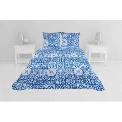 SOLEIL D'OCRE Couvre-lit Boutis Matelassé 220x240 Cm CLEMENT Avec 2 Taies D'oreiller - Multicolore