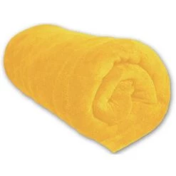 Couverture Polaire 180x220 Cm MICROFIBRE Jaune, Par Soleil D'ocre - Jaune