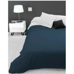 Jeté De Lit Ou Canapé 180x220 Cm ADELE Bleu, Par Soleil D'ocre - Bleu