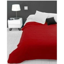 Jeté De Lit Ou Canapé 180x220 Cm ADELE Rouge, Par Soleil D'ocre - Rouge