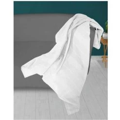 Plaid 140X200 Cm ADELE Blanc, Par Soleil D'ocre - Blanc