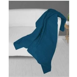 Plaid 140X200 Cm ADELE Bleu, Par Soleil D'ocre - Bleu