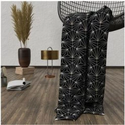 Plaid Polaire En Microfibre 120x160 Cm OSIRIS, Par Soleil D'ocre - Noir