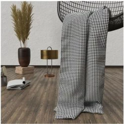 Plaid Polaire En Microfibre 120x160 Cm VICTORIA, Par Soleil D'ocre - Noir