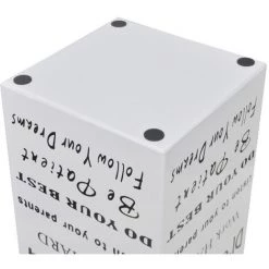 LITZEE Blanc Carré Porte-parapluie Stockage Pour Cannes Bâtons Acier 48,5 Cm # -Plaid et couverture Soldes 53765383 4