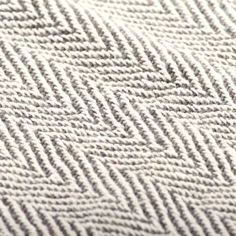 LANGRAY Couverture Coton à Chevrons 125 X 150 Cm Gris Maison & Jardin 6 LANGRAY Couverture Coton à Chevrons 125 X 150 Cm Gris Maison & Jardin – Image 4