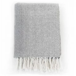 LANGRAY Couverture Coton à Chevrons 125 X 150 Cm Gris Maison & Jardin 11 LANGRAY Couverture Coton à Chevrons 125 X 150 Cm Gris Maison & Jardin -Plaid et couverture Soldes 53826299 5