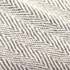 LANGRAY Couverture Coton à Chevrons 220 X 250 Cm Gris Maison & Jardin -Plaid et couverture Soldes 53826311 4