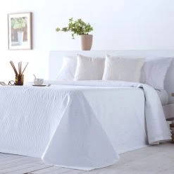 GUY LAROCHE Couvre-lit Jacquard DORYA-C 180x270 Cm Blanc - Blanc