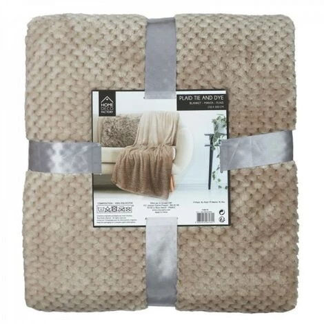 JARDIRICODECO Plaid Nid Abeille Beige Xxl 150x200cm 4 JARDIRICODECO Plaid Nid Abeille Beige Xxl 150x200cm – Image 2
