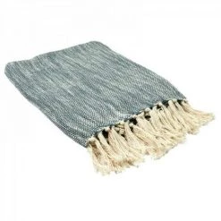 JARDIRICODECO Plaid Bicolore Naturel Kaki 120x150cm -Plaid et couverture Soldes 53960405 3