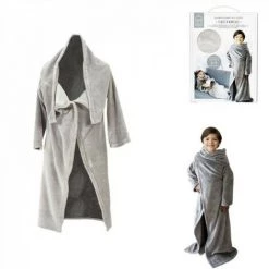 JARDIRICODECO Plaid A Manches Enfant Gris 140x100cm