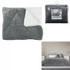 JARDIRICODECO Couvre Lit Flanelle Sherpa Gris 220x240cm -Plaid et couverture Soldes 53960488 1