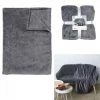 JARDIRICODECO Plaid Embosse Gris 140x200cm 1 JARDIRICODECO Plaid Embosse Gris 140x200cm -Plaid et couverture Soldes 53960489 1