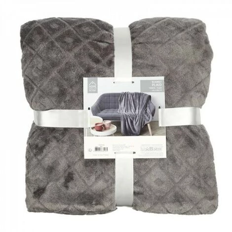JARDIRICODECO Plaid Embosse Gris 140x200cm 4 JARDIRICODECO Plaid Embosse Gris 140x200cm – Image 2