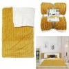 JARDIRICODECO Plaid Flanelle Cotele Sherpa Moutarde 180x220cm 1 JARDIRICODECO Plaid Flanelle Cotele Sherpa Moutarde 180x220cm -Plaid et couverture Soldes 53960493 1