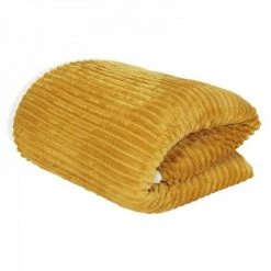 JARDIRICODECO Plaid Flanelle Cotele Sherpa Moutarde 180x220cm 7 JARDIRICODECO Plaid Flanelle Cotele Sherpa Moutarde 180x220cm -Plaid et couverture Soldes 53960493 3