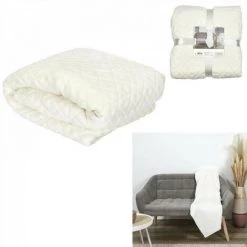 JARDIRICODECO Plaid Embosse Beige 140x200cm