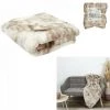 JARDIRICODECO Plaid Imit Fourrure Opulence Marron 140x200cm -Plaid et couverture Soldes 53960496 1