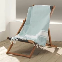 DOUCEUR D'INTÉRIEUR Fouta à Franges 100x200 Cm Filoti Menthe Coton - Vert