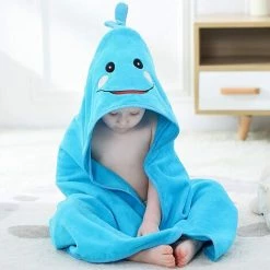 ALMI Serviette De Bain Bebe 90cmx90cm Couverture De Bain Pour Nouveau-Nés Ou Nourrissons Fille Et Garçon 0-6 Ans Bleu -Plaid et couverture Soldes 54024067 5