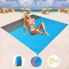 Tapis De Plage, 210x200cm Couverture De Pique-Nique, Imperméable Pliable Tapis De Picnic Portable, Imperméable Avec 4 Piquets Fixes Pour Plage, Camping, Picnic, Voyage, Randonnée, Parc，Starlight -Plaid et couverture Soldes 54077822 1