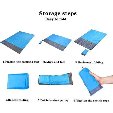 Tapis De Plage, 210x200cm Couverture De Pique-Nique, Imperméable Pliable Tapis De Picnic Portable, Imperméable Avec 4 Piquets Fixes Pour Plage, Camping, Picnic, Voyage, Randonnée, Parc,Starlight 5 Tapis De Plage, 210x200cm Couverture De Pique-Nique, Imperméable Pliable Tapis De Picnic Portable, Imperméable Avec 4 Piquets Fixes Pour Plage, Camping, Picnic, Voyage, Randonnée, Parc,Starlight – Image 3