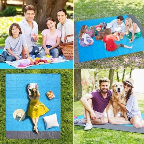Tapis De Plage, 210x200cm Couverture De Pique-Nique, Imperméable Pliable Tapis De Picnic Portable, Imperméable Avec 4 Piquets Fixes Pour Plage, Camping, Picnic, Voyage, Randonnée, Parc,Starlight 6 Tapis De Plage, 210x200cm Couverture De Pique-Nique, Imperméable Pliable Tapis De Picnic Portable, Imperméable Avec 4 Piquets Fixes Pour Plage, Camping, Picnic, Voyage, Randonnée, Parc,Starlight – Image 4