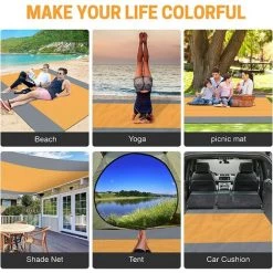 Couverture De Plage, 200×210cm, Imperméable à L'eau, Surdimensionnée Pour 4 à 7 Adultes, Grande Couverture De Pique-nique De Plage, Tapis De Plage Portable Pour Voyage, (jaune-gris),Starlight 11 Couverture De Plage, 200×210cm, Imperméable à L'eau, Surdimensionnée Pour 4 à 7 Adultes, Grande Couverture De Pique-nique De Plage, Tapis De Plage Portable Pour Voyage, (jaune-gris),Starlight -Plaid et couverture Soldes 54078500 5