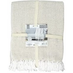 TOILINUX Plaid Jacquard - Longueur 125 Largeur 150 Epaisseur 0,2 Cm - Beige 8 TOILINUX Plaid Jacquard - Longueur 125 Largeur 150 Epaisseur 0,2 Cm - Beige -Plaid et couverture Soldes 54166858 3