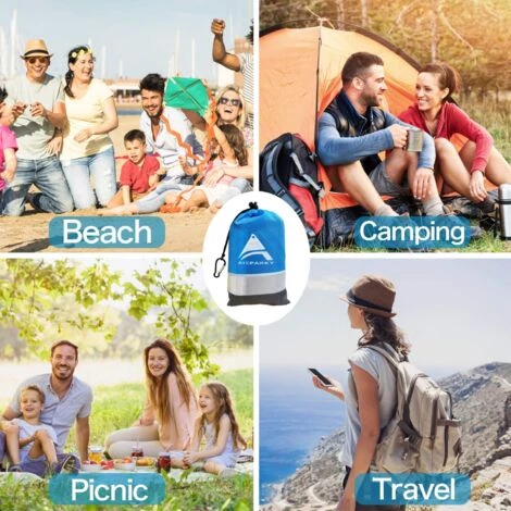 MERKMAK Couverture De Plage Anti-Sable, Taille Extra Large 210 X 200 Cm Couvertures De Pique-Nique D'Exterieur Impermeables Legeres Anti-Sable Pour 4 A 7 Adultes Avec Sac Etanche Pour Telephone Portable 5 MERKMAK Couverture De Plage Anti-Sable, Taille Extra Large 210 X 200 Cm Couvertures De Pique-Nique D'Exterieur Impermeables Legeres Anti-Sable Pour 4 A 7 Adultes Avec Sac Etanche Pour Telephone Portable – Image 3