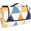 Couverture De Pique-Nique, 200 X 200 Cm, Tapis De Plage, Gand, Pour Camping, Parc, Cour, Surface Imperméable, Pliable, Motif Triangle, Motif Triangle Jaune Et Bleu，Irisfr -Plaid et couverture Soldes 54470048 1