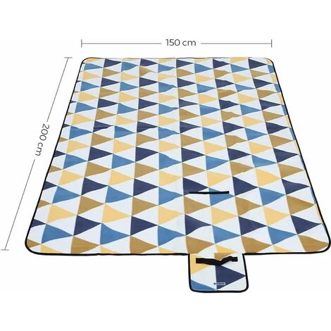 Couverture De Pique-Nique, 200 X 200 Cm, Tapis De Plage, Gand, Pour Camping, Parc, Cour, Surface Imperméable, Pliable, Motif Triangle, Motif Triangle Jaune Et Bleu,Irisfr 4 Couverture De Pique-Nique, 200 X 200 Cm, Tapis De Plage, Gand, Pour Camping, Parc, Cour, Surface Imperméable, Pliable, Motif Triangle, Motif Triangle Jaune Et Bleu,Irisfr – Image 2