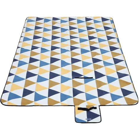 Couverture De Pique-Nique, 200 X 200 Cm, Tapis De Plage, Gand, Pour Camping, Parc, Cour, Surface Imperméable, Pliable, Motif Triangle, Motif Triangle Jaune Et Bleu,Irisfr 5 Couverture De Pique-Nique, 200 X 200 Cm, Tapis De Plage, Gand, Pour Camping, Parc, Cour, Surface Imperméable, Pliable, Motif Triangle, Motif Triangle Jaune Et Bleu,Irisfr – Image 3